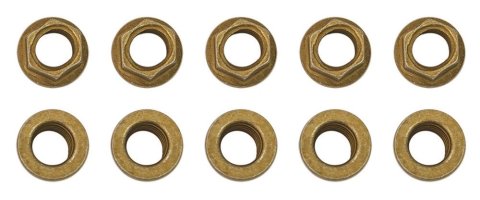Moroso 1/4in-28 Zinc Flange Nut w/ Washer Face - 10 Pack