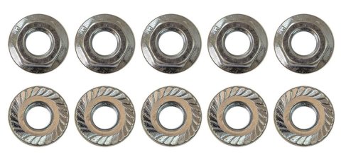 Moroso 5/16in-24 Serrated Zinc Flange Nut - 10 Pack