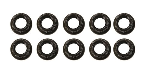Moroso 5/16in-24 12 Point Black Oxide Flange Nut - 10 Pack