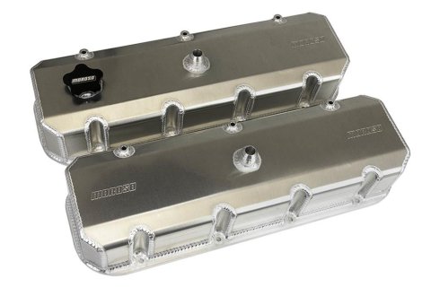 Moroso GM BBC -12AN Breather 3.875in Tall Aluminum Valve Cover - Pair