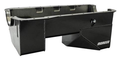 Moroso 66-77 Ford Bronco (289/302) Billet End Seals 9in Deep Rear Sump Steel Oil Pan