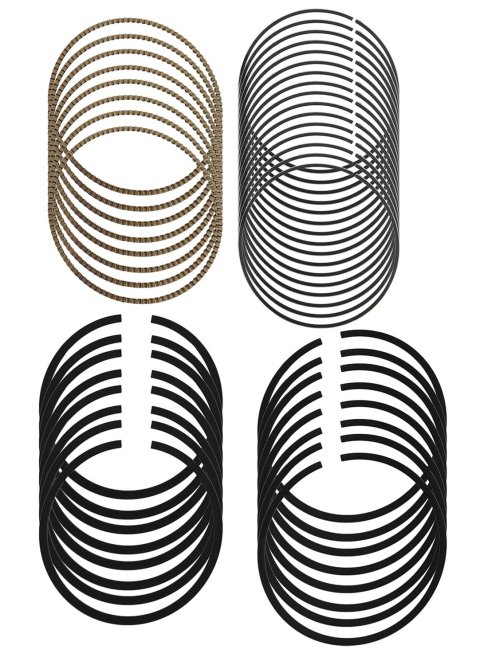 Mahle Rings Dearborn Marine Ford 361/390 Engs 61-71 Ford Ind Ford Trk 360/390 Plain Ring Set