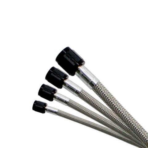 Nitrous Express 4AN 18in Stainless Steel Braided Hose - Black