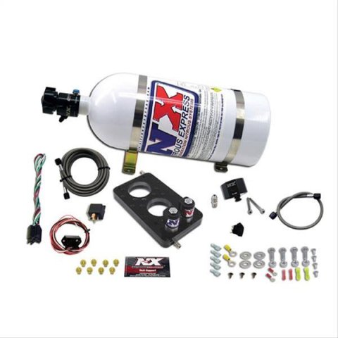 Nitrous Express 05-10 Ford Mustang 4.6L 3 Valve Nitrous Plate Kit (50-150HP) w/10lb Bottle