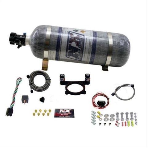Nitrous Express 11-15 Ford Mustang GT 5.0L Coyote 4 Valve Nitrous Plate Kit (50-200HP) w/Comp Bottle