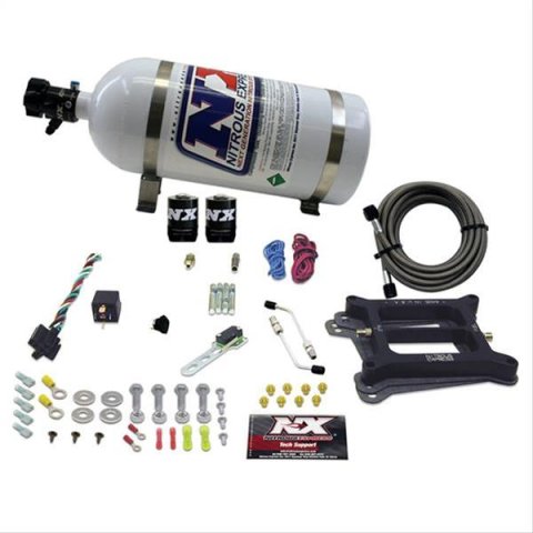 Nitrous Express 4150 4-BBL/Gasoline Nitrous Kit (100-500HP) w/10lb Bottle