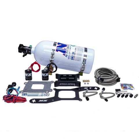 Nitrous Express 4150 Single Entry Crossbar Nitrous Plate Kit Pro-Power (100-500HP) w/10lb Bottle