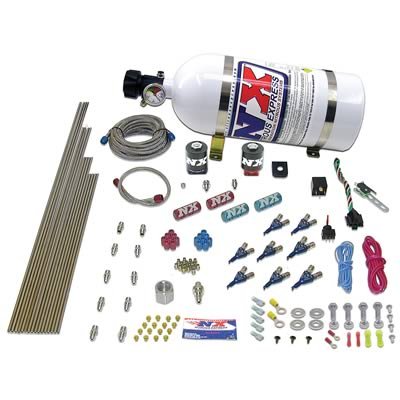 Nitrous Express V8AN Gasoline EFI Nitrous Kit (100-500HP) w/5lb Bottle