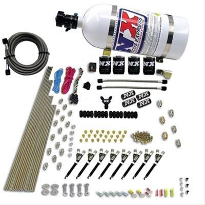 Nitrous Express 8 Cyl VXL Direct Port 4 Solenoids Nitrous Kit (200-500HP) w/12lb Bottle