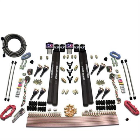 Nitrous Express SX2 Dual Stage/Gas/Rails 8 Nozzles Nitrous Kit (200-1200HP) w/o Bottle