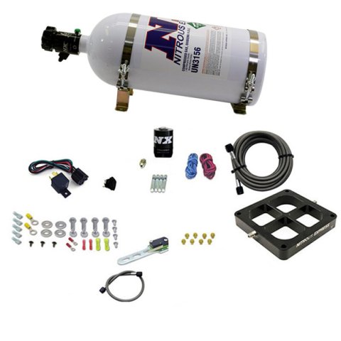 Nitrous Express Dry Single Entry Billet Crossbar Plate System 100-500hp (4500 Flange) w/10lb Bottle