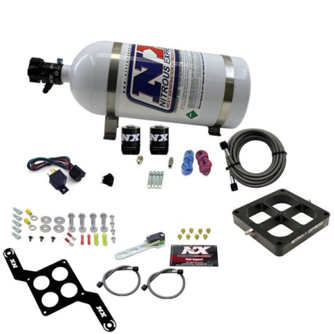 Nitrous Express Dry Dual Stage Billet Crossbar Plate System 100-1000hp (4500 Flange) w/10lb Bottle
