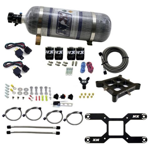Nitrous Express Dry Quad Stage Billet Crossbar Plate System 100-2000hp (4150Flange) w/12lb Bottle