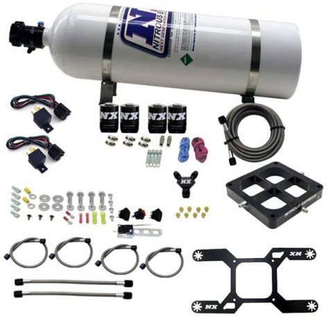 Nitrous Express Dry Quad Stage Billet Crossbar Plate System 100-2000hp (4500 Flange) w/15lb Bottle