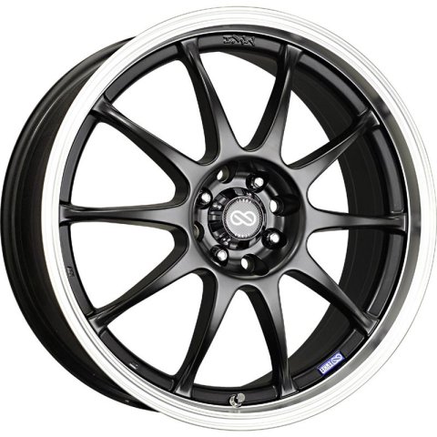 Enkei J10 15x6.5 4x100/114.3 38mm Offset 72.62mm Bore Dia Matte Black w/ Machined Lip Wheel