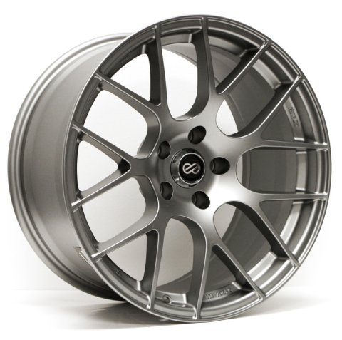 Enkei Raijin 18x8 45mm Offset 5x112 Bolt Pattern 72.6 Bore Diameter Titanium Gray Wheel *Min Qty 40*