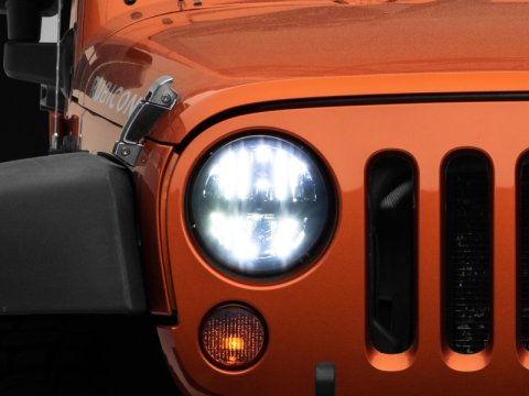 Raxiom 97-18 Jeep Wrangler TJ/JK Axial Series LED Headlights- Black Housing (Clear Lens)
