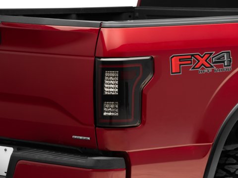 Raxiom 15-17 Ford F-150 w/Non-BLIS LED Tail Lights Sequential Turn Signals- Black Hsng (Smoked Lens)