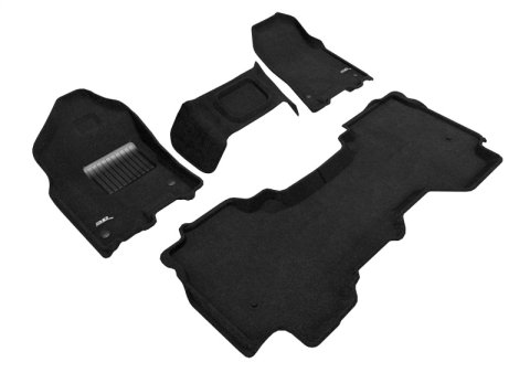 3D MAXpider 19-24 Dodge Ram 1500 Quad Cab With Bench Front Row Elegant Black R1 R2