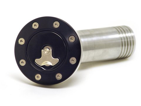 Ridetech 66-67 Chevy Nova Locking Gas Cap (Black Anodized)
