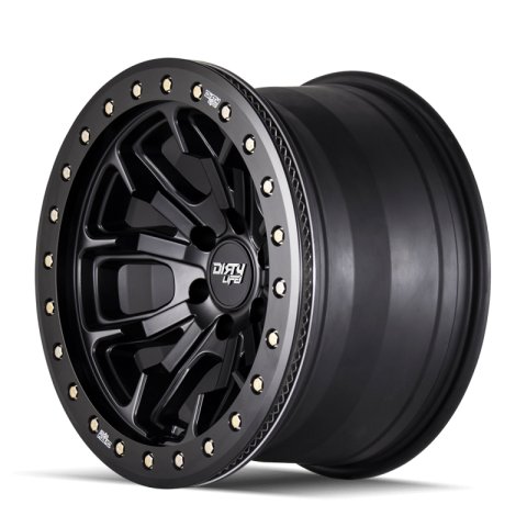 Dirty Life 9303 DT-1 17x9 / 5x139.7 BP / -38mm Offset / 108mm Hub Matte Black Wheel - Beadlock
