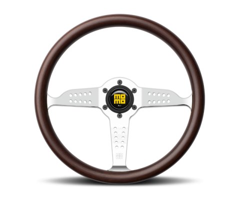 Momo Super Grand Prix Steering Wheel 350 mm - Mahogany Wood/Polished Spokes