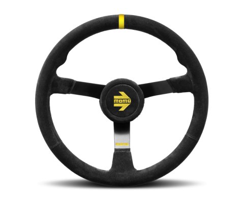 Momo MOD07 Steering Wheel 350 mm - Black Leather/Black Spokes/1 Stripe