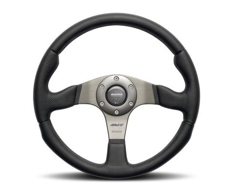 Momo Team Steering Wheel 300 mm - 4 Black Leather/Black Spokes