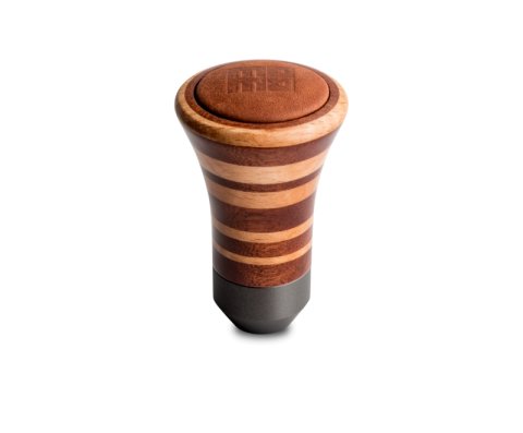 Momo Trofeo Heritage Shift Knob - Tall Wood, Layered Mahogany and Beechwood, Leather Insert Top