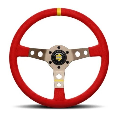 MOMO MOD.07 350 Diam 72 Dish Red Microfiber, Anthracite Anodized Spokes 1 Stripe
