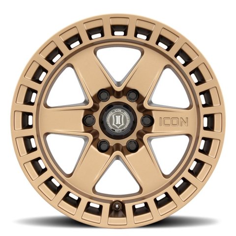 ICON Raider 17x8.5 6x5.5 0mm Offset 4.75in BS Satin Brass Wheel