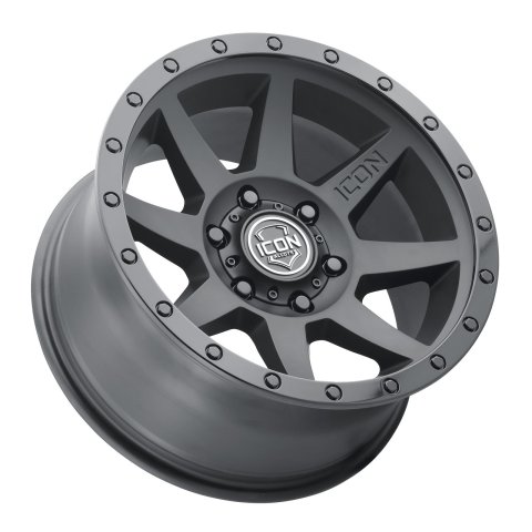 ICON Rebound 17x8.5 6x5.5 25mm Offset 5.75in BS 95.1mm Bore Double Black Wheel