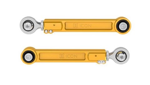 ICON 22-23 Toyota Tundra / 2024 Toyota Tacoma Billet Rear Upper Link Kit - Gold Anodized