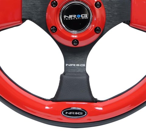NRG Reinforced Steering Wheel (320mm) w/Carbon Fiber Look Trim (Same As RST-001CBL)