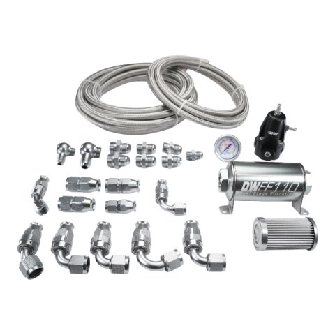 DeatschWerks X2 Series Pump Hanger -8AN Feed w/ -6AN Return PTFE Plumbing Kit for 92-00 Honda Civic