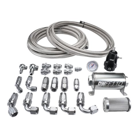 DeatschWerks X2 Series Pump Module -8AN Feed w/ -6AN return CPE Plumbing Kit for 92-00 Honda Civic