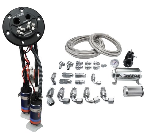 DeatschWerks X2 Series Fuel Pump Hanger w/ Dual DW420 Pumps/PTFE Plumbing kit for 92-00 Honda Civic