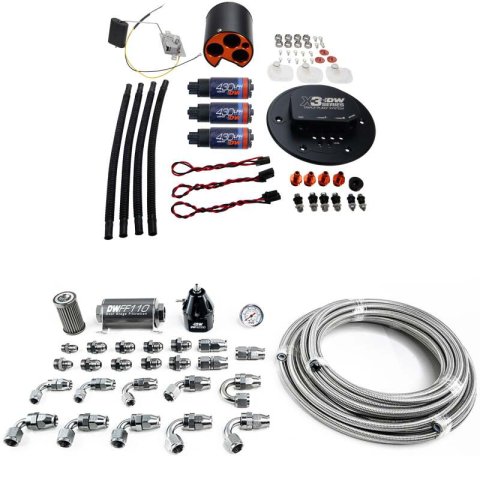 DeatschWerks 98-04 Ford Mustang X3 Module with DW430C Pump and Plumbing Kit