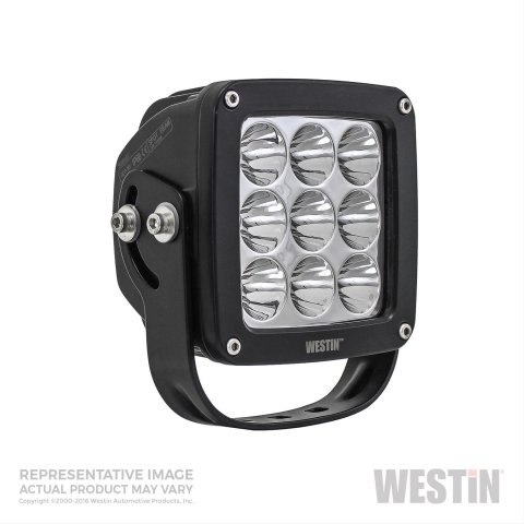 Westin Axis LED Auxiliary Light 4.5 inch x 4.5 inch Square Flood w/3W Osram (Set of 2) - Black