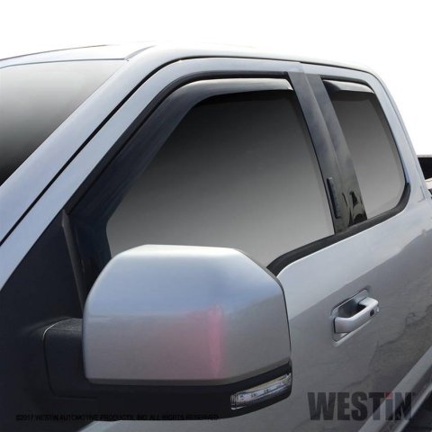 Westin 2015-2018 Ford F-150 SuperCab In-Channel Wind Deflector 4pc - Smoke