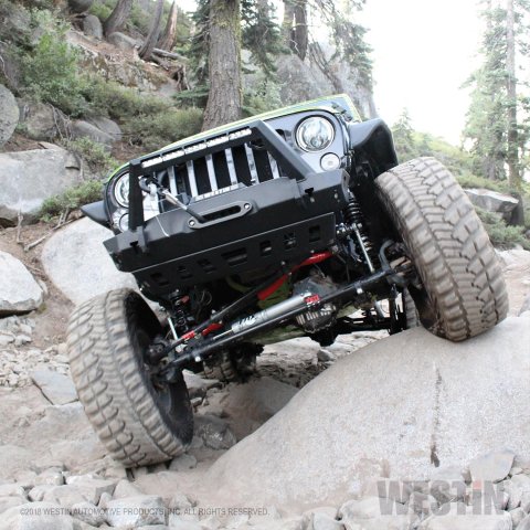 Westin 07-18 Jeep Wrangler JK WJ2 Skid Plate for Front Bumper - Textured Black