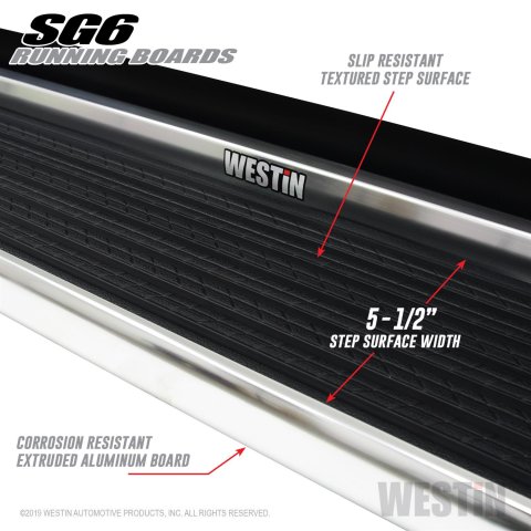 Westin SG6 Polished Aluminum Running Boards 74.25 in - Polished