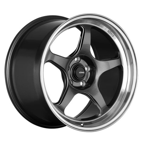 Konig Hyperspec 17x8 5x100 ET40 Anthracite Metallic Wheel w/ Mirror Machined Lip (Knurled Bead)