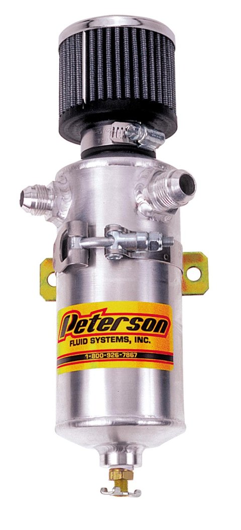 Peterson Fluid Systems Breather Can -12AN & -8AN In w/ Filter