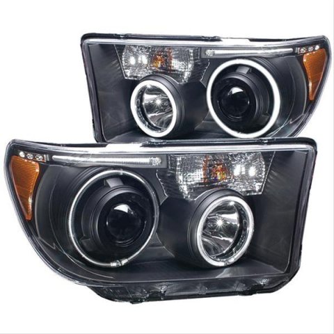ANZO 2007-2013 Toyota Tundra Projector Headlights w/ Halo Black (CCFL)