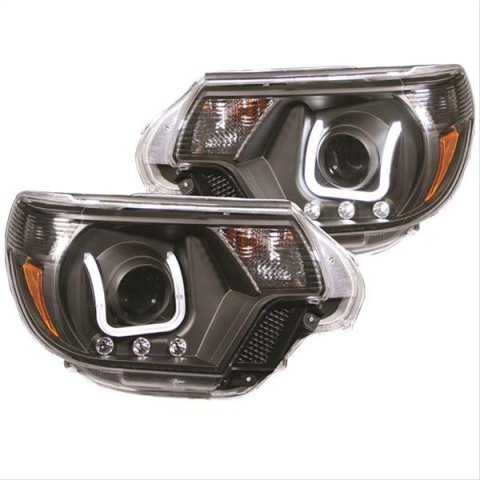 ANZO 2012-2015 Toyota Tacoma Projector Headlights w/ U-Bar Black