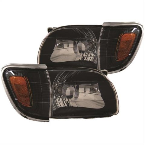 ANZO 2001-2004 Toyota Tacoma Crystal Headlights Black