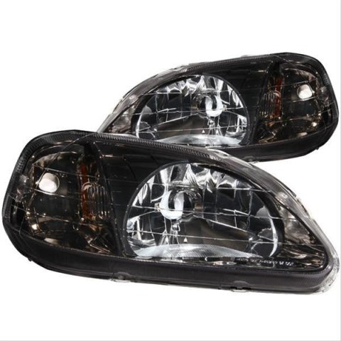 ANZO 1999-2000 Honda Civic Crystal Headlights Gun-Metal Gray
