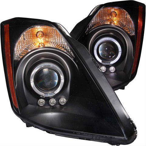ANZO 2003-2005 Nissan 350Z Projector Headlights w/ Halo Black