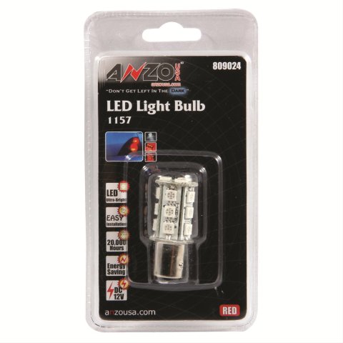 ANZO LED Bulbs Universal LED 1157 Red - 18 LEDs 1 3/4in Tall